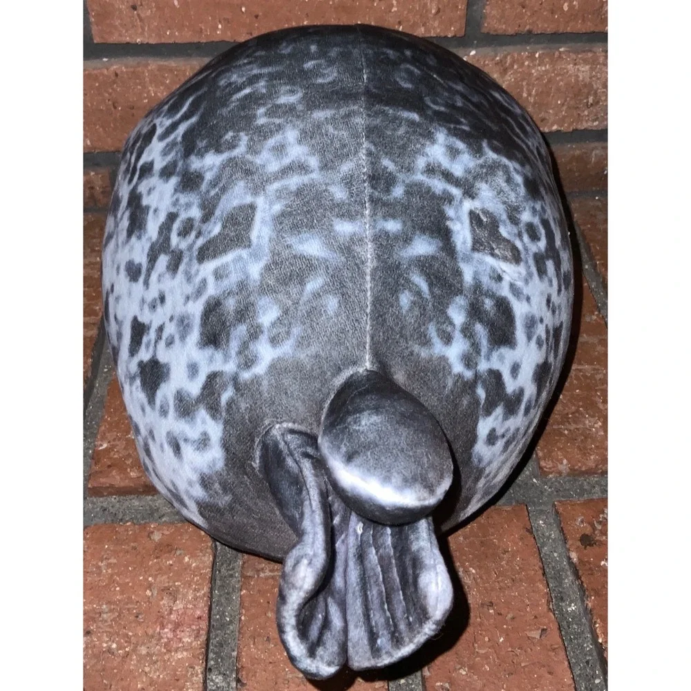 Chubby Blob Seal Plush Pillow Realistic Spotted Gray Harbor Seal Soft Toy 13